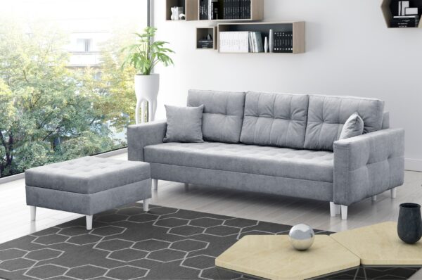 Kanapa/Sofa PORTO. Pufa w zestawie. Styl Skandynawski. Pianka HR Gratis! - obrazek 5