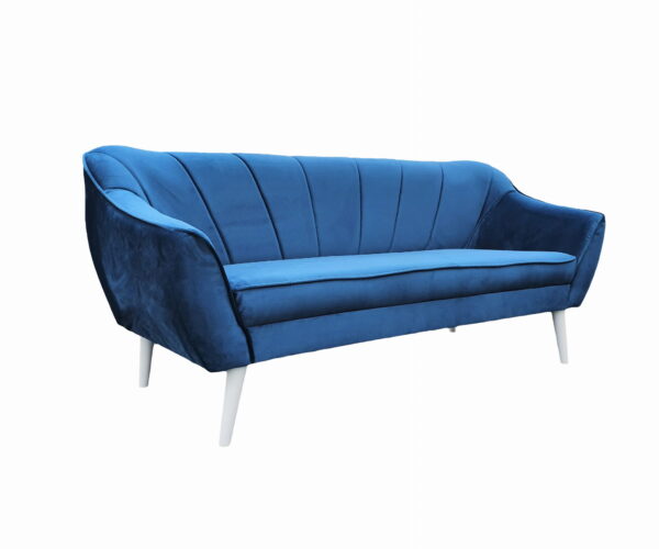 SCANDI. Sofa 3 Osobowa. Styl Skandynawski. Tkanina Welur/Plusz Plamoodporna - obrazek 2