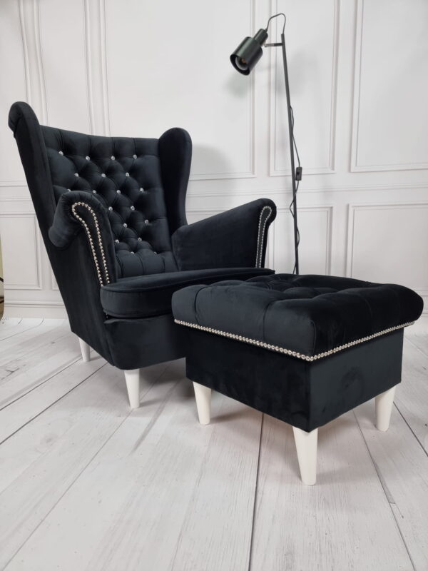 Fotel uszak . Pikowanie Chesterfield! - obrazek 3
