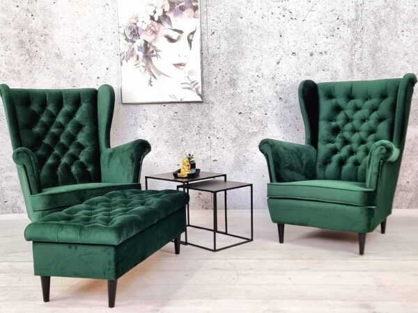 Fotel uszak . Pikowanie Chesterfield! - obrazek 7