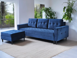 Kanapa/Sofa PORTO. Pufa w zestawie. Styl Skandynawski. Pianka HR Gratis!